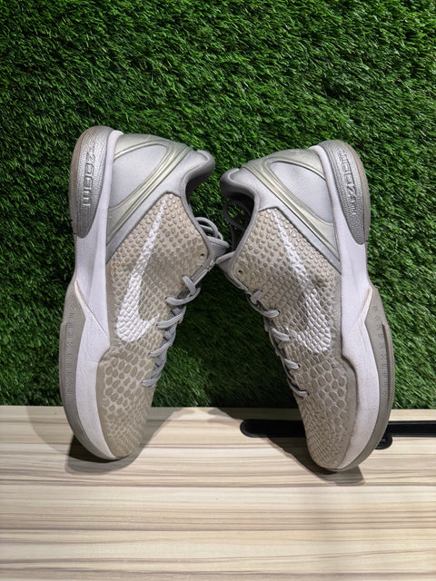 Nike Kobe 6 Metallic Silver Metallic Silver White Sz 11.5