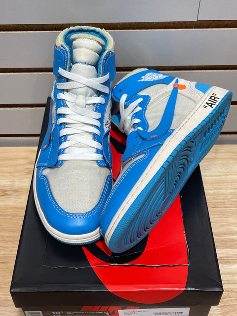 Jordan 1 Retro High Off-White University Blue Sz 10.5