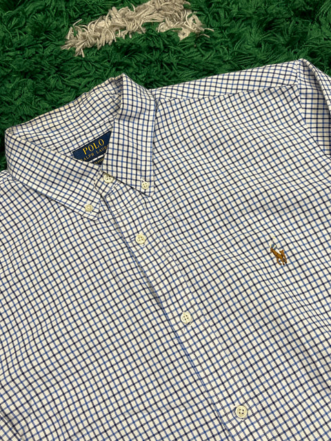 Polo Ralph Lauren Shirt Classic Fit Light Blue Checked Button Down