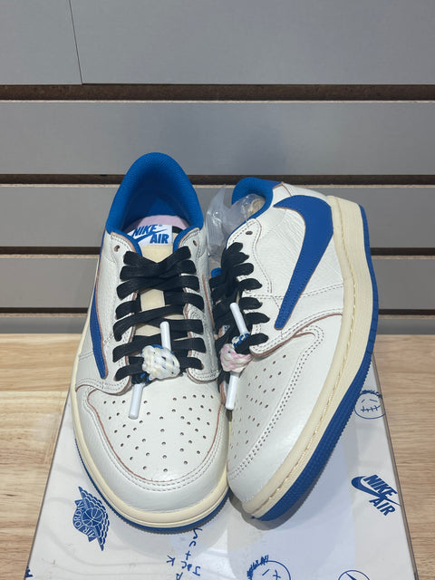 Jordan 1 Retro Low OG SP Fragment x Travis Scott Sail Military Blue Sz 7