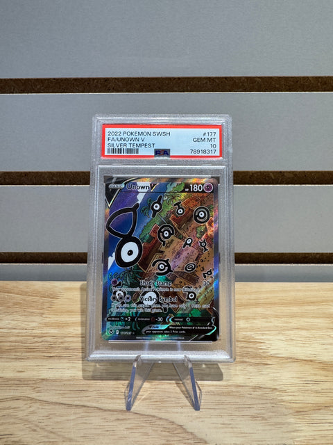2022 POKEMON SWSH FA/UNOWN V SILVER TEMPEST PSA 10