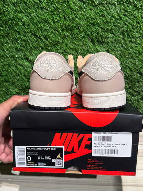 Jordan 1 Retro Low OG EX Coconut Milk Sz 9