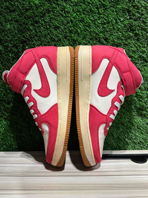 Nike Air Force 1 Mid Red Denim Sz 10M