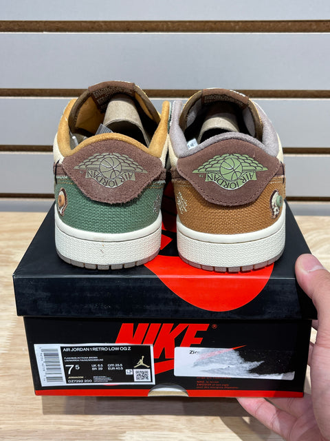 Jordan 1 Retro Low OG Zion Williamson Voodoo Sz 7.5