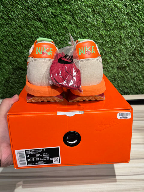 Nike LD Waffle sacai CLOT Kiss of Death Net Orange Blaze Sz 9