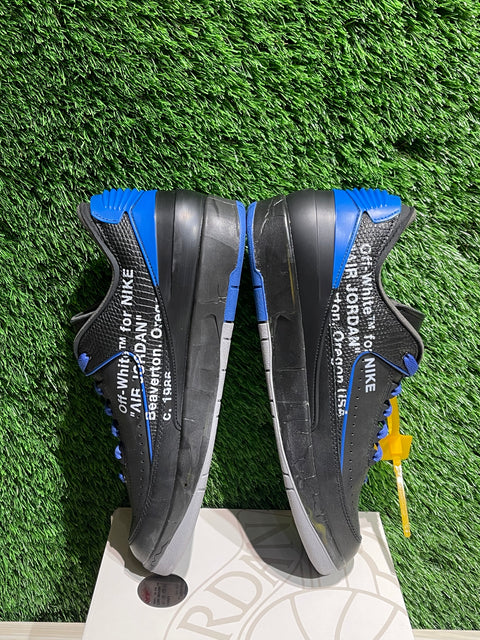 Jordan 2 Retro Low SP Off-White Black Blue Sz 10.5