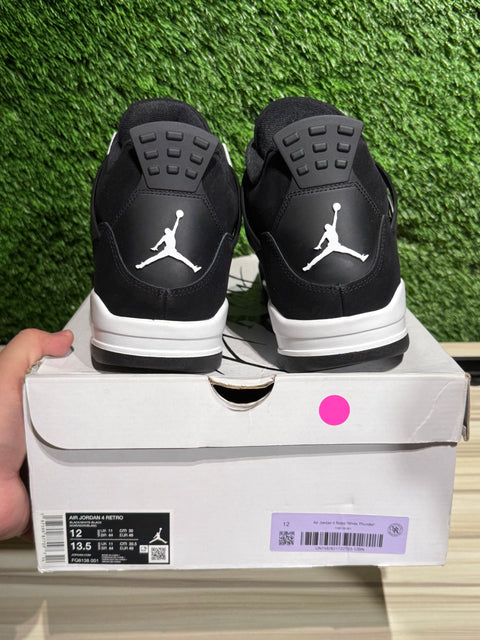 Jordan 4 Retro White Thunder Sz 12