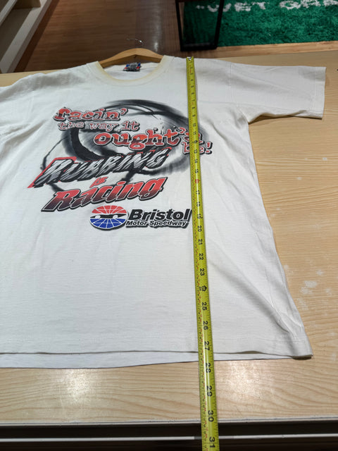 Vintage Bristol Motor Speedway "Rubbing is Racing" Tee Sz L