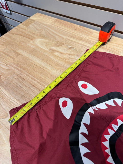 BAPE Color Camo Shark Reversible Shorts Red Sz M