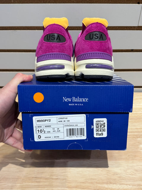 New Balance 990v2 MiUSA Teddy Santis Purple Yellow