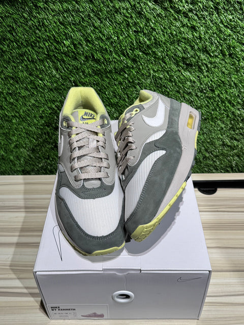 Dark Grey Suede Lime Green Nike Air Max 1 By You Sz 11M/12.5W