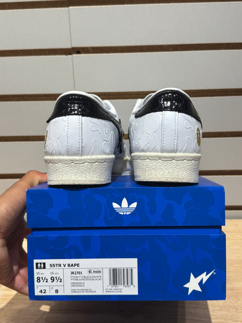 adidas Superstar Vintage Bape White Black Sz 8.5M