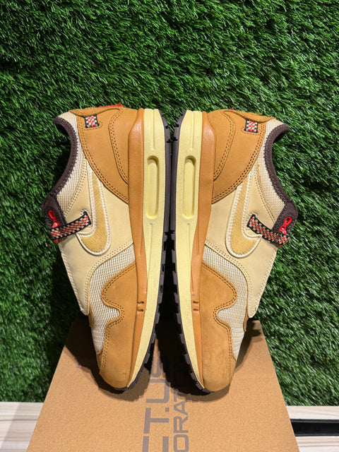 Nike Air Max 1 Travis Scott Cactus Jack Wheat Lemon Drop Sz 9M.
