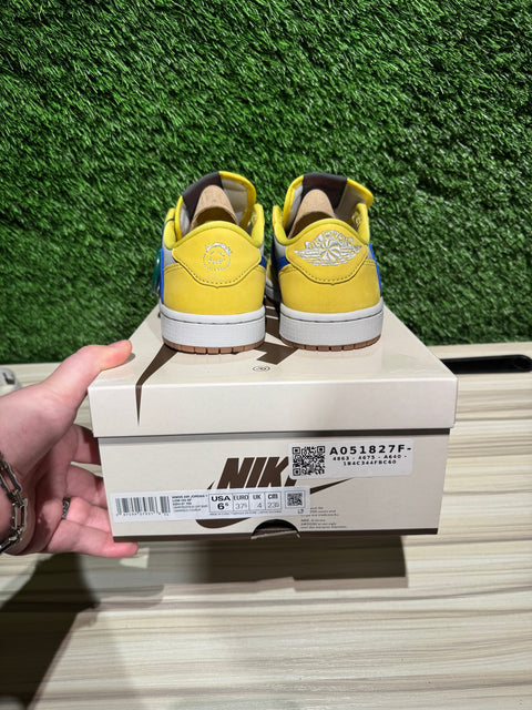 Jordan 1 Retro Low OG SP Travis Scott Canary (Women's) Sz 5M