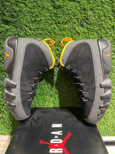Jordan 9 Retro Dark Charcoal University Gold Sz 8