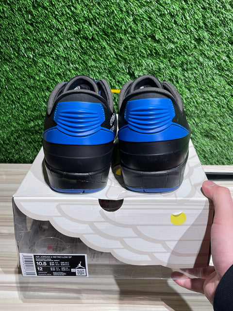 Jordan 2 Retro Low SP Off-White Black Blue Sz 10.5