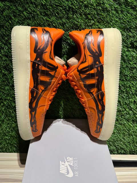 Nike Air Force 1 Low Orange Skeleton Halloween (2020) Sz 9M