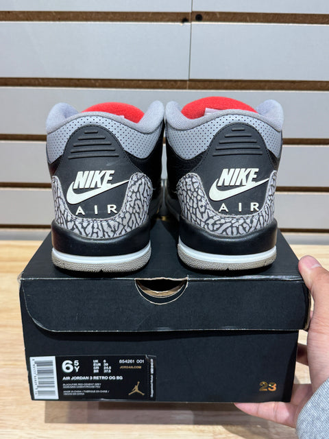 Jordan 3 Retro Black Cement (2018) (GS) Sz 6.5Y