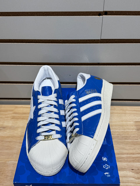 adidas Superstar Vintage Bape Blue White Sz 10.5