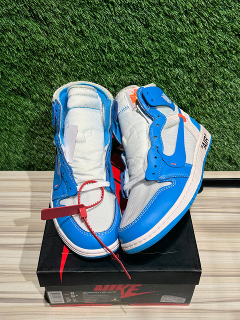 Jordan 1 Retro High Off-White University Blue Sz 8M