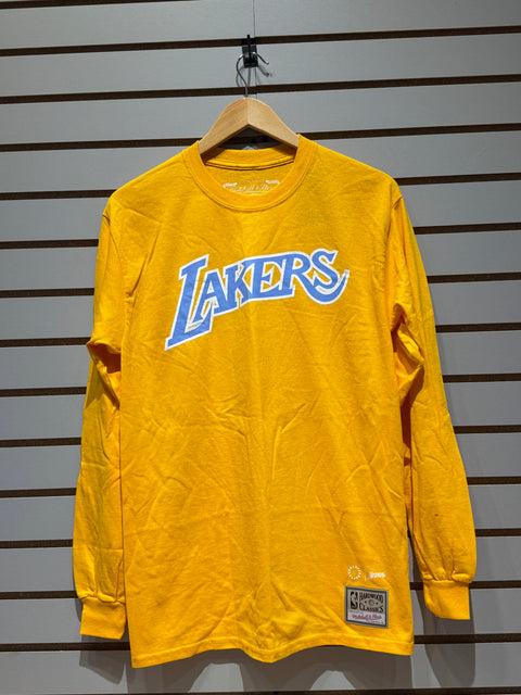 Los Angeles Lakers Gold M&N x Uninterrupted Hardwood Classics Long Sleeve T-Shirt Sz M