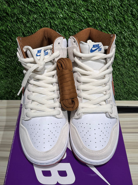 Nike SB Dunk High Sail Bright Crimson Sz 9.5M