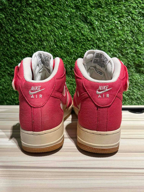 Nike Air Force 1 Mid Red Denim Sz 10M