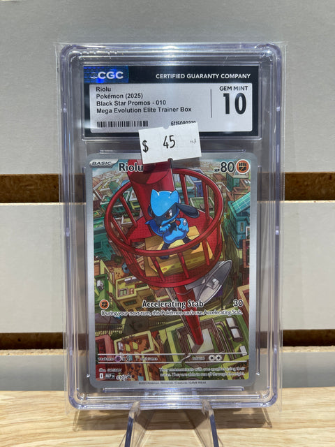 Riolu Pokémon (2025) Black Star Promos - 010 Mega Evolution Elite Trainer Box CGC GMNT 10