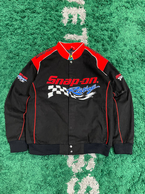 Vintage Snap-on Racing Jacket Red/Black Embroidered Bomber Varsity