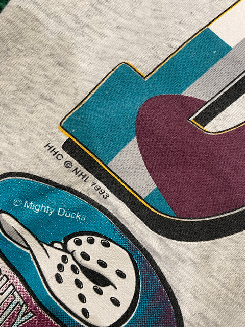 Vintage 1993 Kids Mighty Ducks T-Shirt NHL Hockey