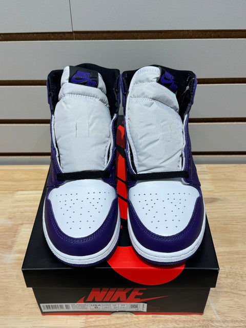 Jordan 1 Retro High Court Purple White (GS) Sz 6Y