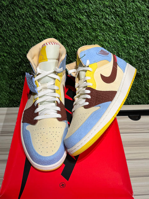 Jordan 1 Mid SE Fearless Maison Chateau Rouge Sz 12M