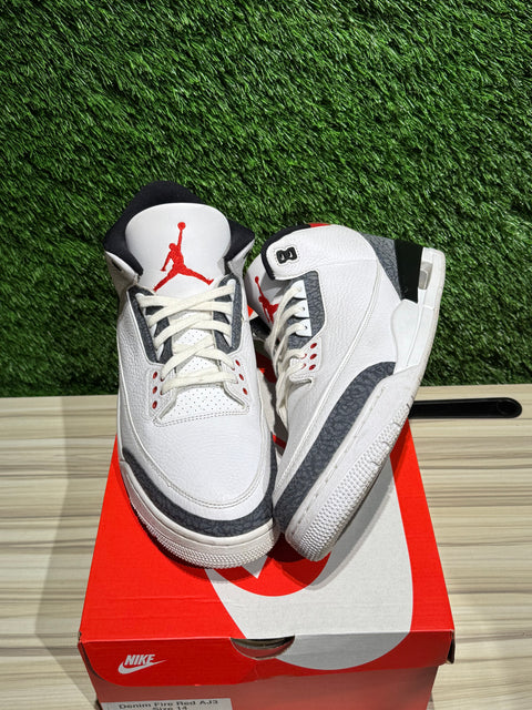 Jordan 3 Retro SE Fire Red Denim (2020) Sz 14