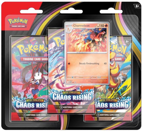 2026 Pokémon Mega Evolution Chaos Rising Charmeleon 3 Pack Blister