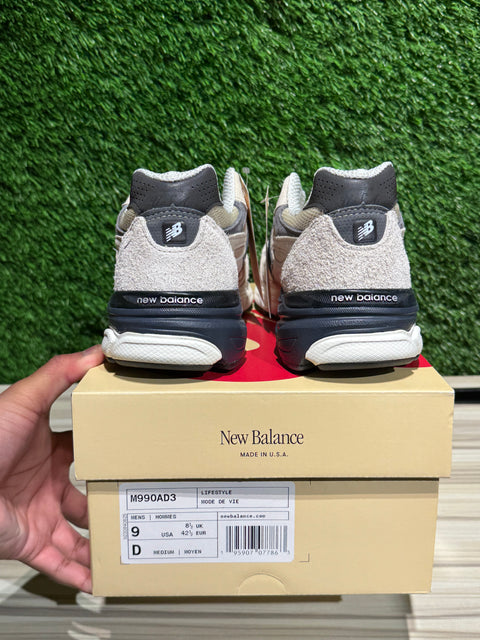 New Balance 990v3 MiUSA Teddy Santis Moonbeam Sz 9