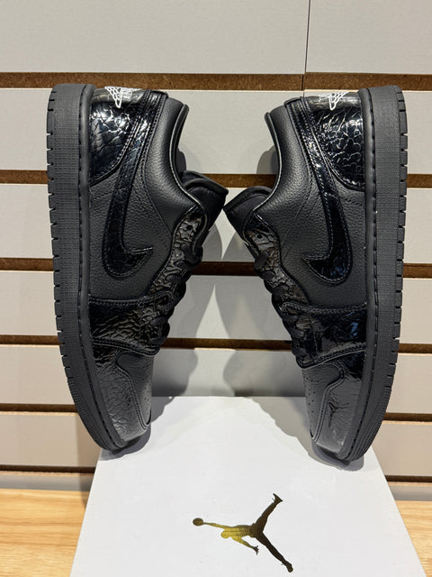 Jordan 1 Low SE Patent Elephant Black (Women's) Sz 8.5M
