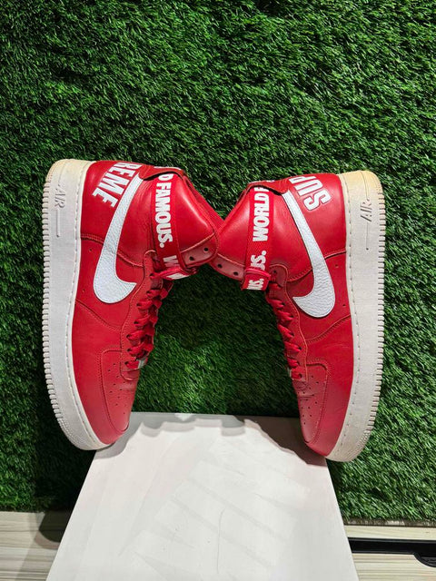 Nike Air Force 1 High Supreme World Famous Red Sz 12M