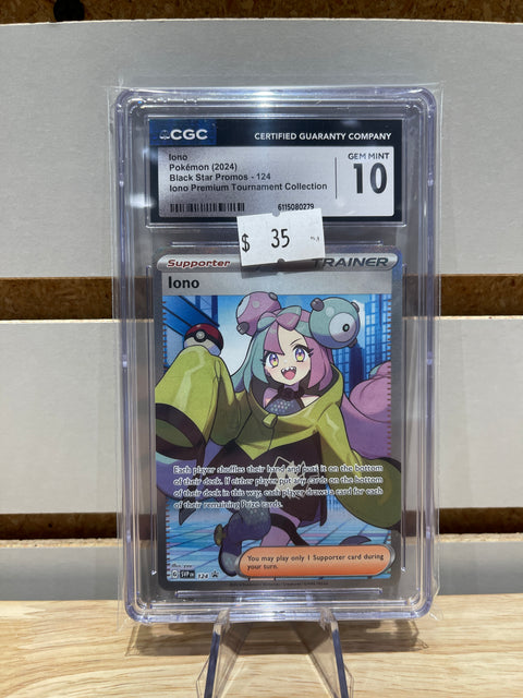 Iono Pokémon (2024) Black Star Promos - 124 Iono Premium Tournament Collection CGC GMNT 10