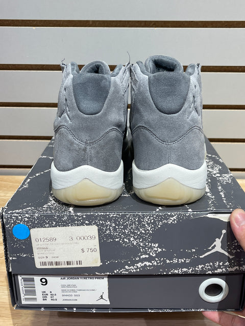 Jordan 11 Retro Pinnacle Grey Suede Sz 9