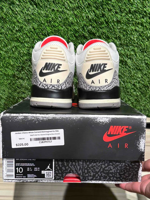 Jordan 3 Retro White Cement Reimagined Sz 10M,