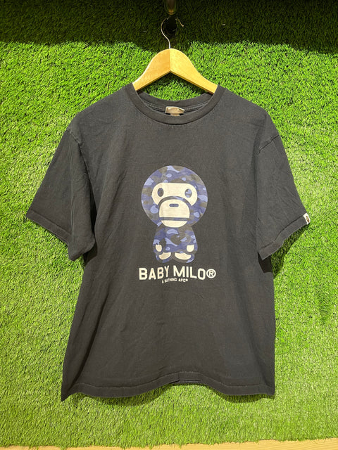 A BATHING APE BABY MILO Navy Tee Sz XL
