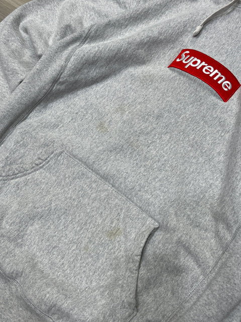 Supreme Box Logo Pullover Hoodie Heather Grey Sz L