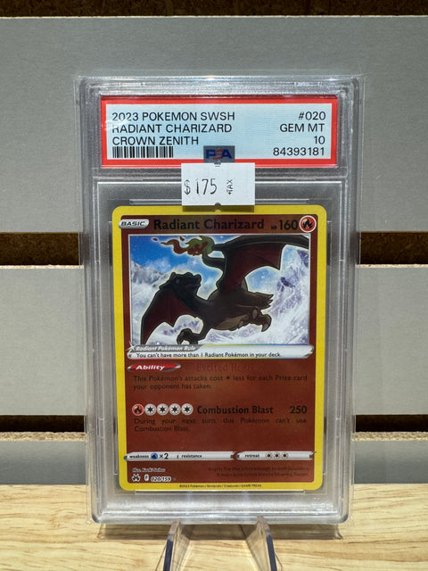 2023 Pokémon SWSH Radiant Charizard Crown Zenith PSA GMNT 10