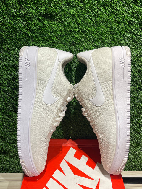 Nike Air Force 1 Ultra Flyknit Low Triple White Sz 10.5M