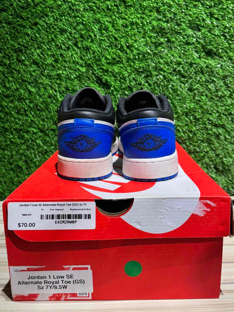 Jordan 1 Low SE Alternate Royal Toe (GS) Sz 7Y