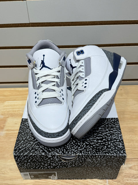 Jordan 3 Retro Midnight Navy Sz 9