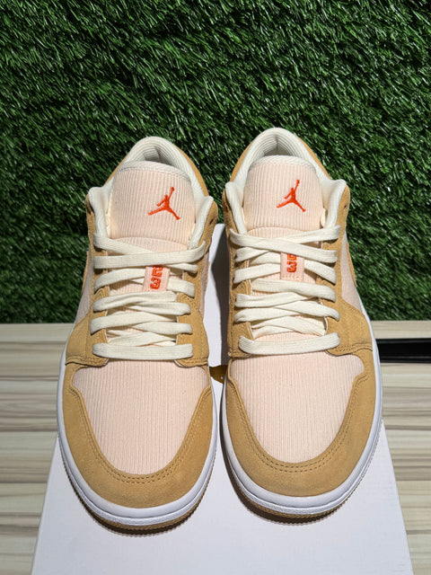 Jordan 1 Low SE Twine Orange Quartz Corduroy (Women's) Sz 9W/7.5M