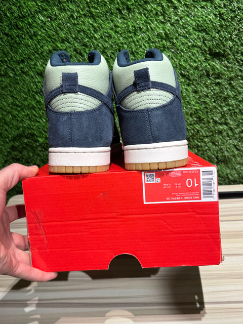 Nike Dunk Hi Retro Jade Horizon Phantom Gum Yellow Armory Navy Sz 10M