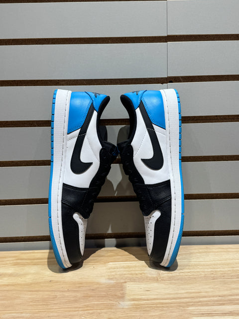 Jordan 1 Retro Low OG Black Dark Powder Blue Sz 11.5
