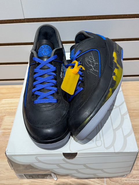 Jordan 2 Retro Low SP Off-White Black Blue Sz 13